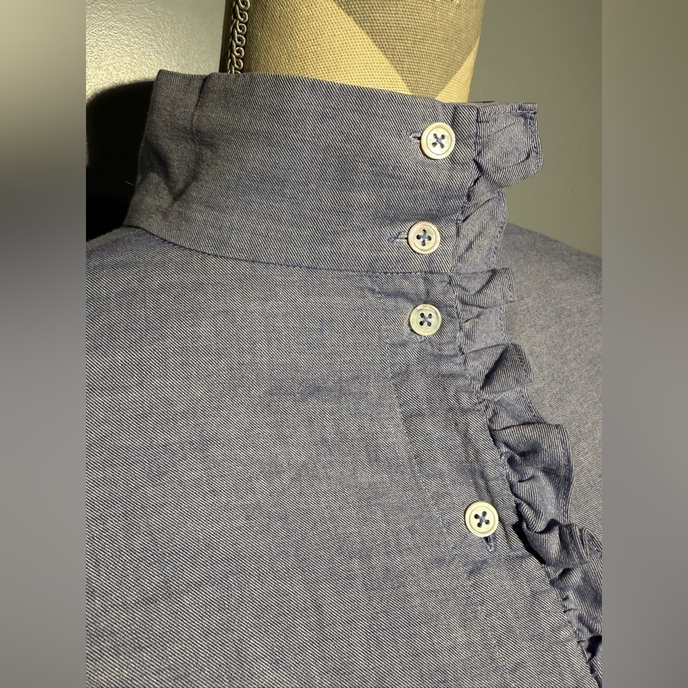 Tibi Light Blue Ruffled‎ Button Down Shirt - Picture 8 of 13